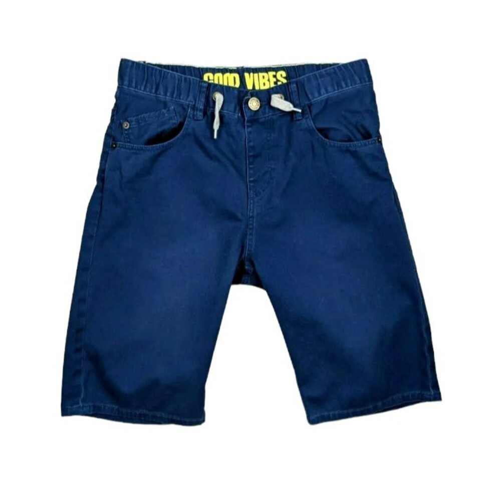 H&M Good Vibes Blue Drawstring Bermuda Shorts Boys Size 12-13 yrs Chino